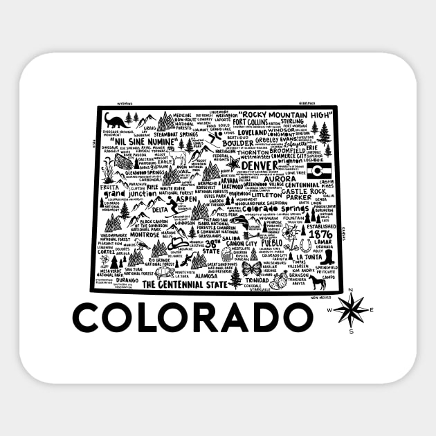 Colorado Map Sticker by Whereabouts Shop